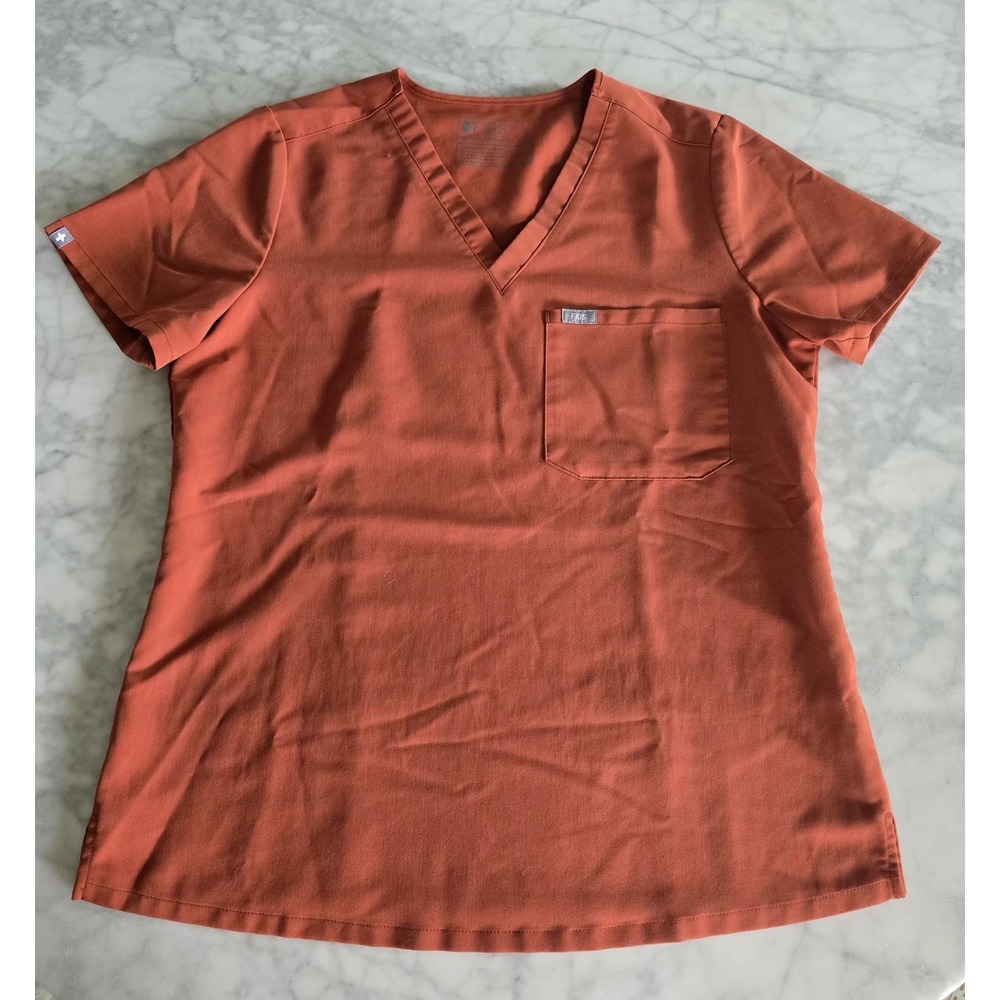 Women’s V-Neck Scrub Top - Rust